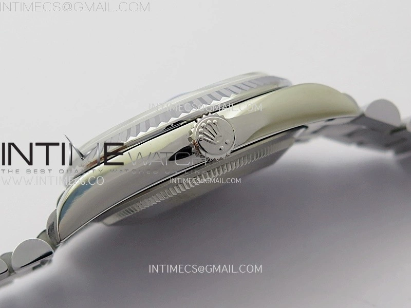 Day Date 128239 Gain Weight SS QF 1:1 Best Edition Gray Dial Diamond Markers on SS President Bracelet