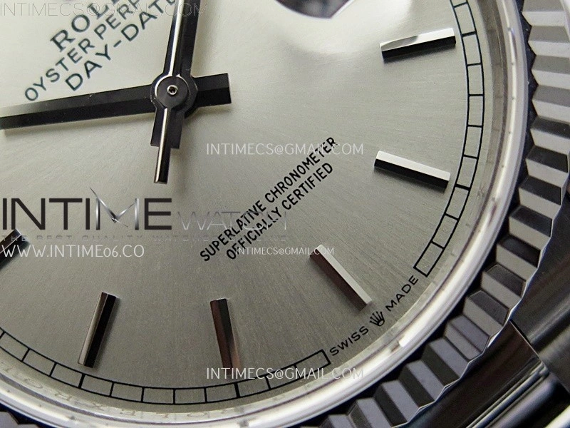 Day Date 128239 Gain Weight SS QF 1:1 Best Edition Silver Dial Stick Markers on SS President Bracelet