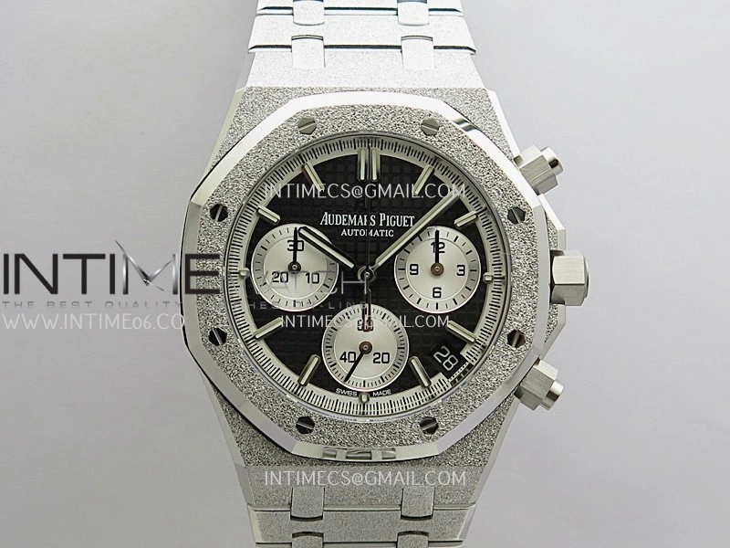 Royal Oak Chrono 26240 Frosted SS Gain Weight V2 DDF 1:1 Best Edition Black Dial Frosted SS Bracelet Super Clone DD4401