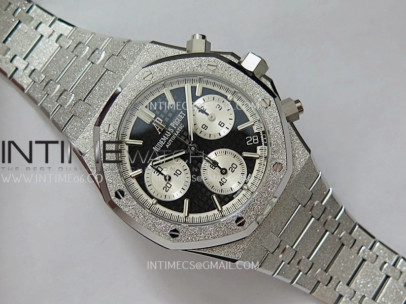 Royal Oak Chrono 26240 Frosted SS Gain Weight V2 DDF 1:1 Best Edition Black Dial Frosted SS Bracelet Super Clone DD4401