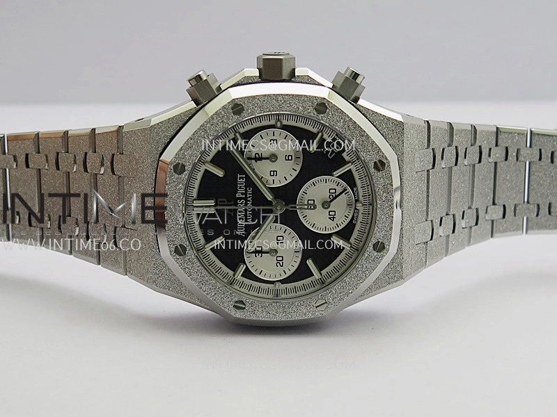 Royal Oak Chrono 26240 Frosted SS Gain Weight V2 DDF 1:1 Best Edition Black Dial Frosted SS Bracelet Super Clone DD4401