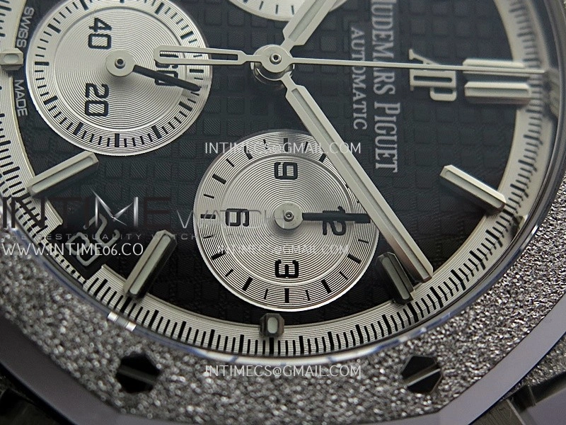 Royal Oak Chrono 26240 Frosted SS Gain Weight V2 DDF 1:1 Best Edition Black Dial Frosted SS Bracelet Super Clone DD4401
