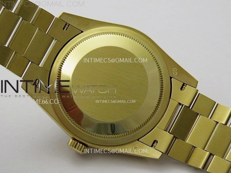 Day Date 128238 Gain Weight YG QF 1:1 Best Edition Gold Dial Diamond Markers on YG President Bracelet