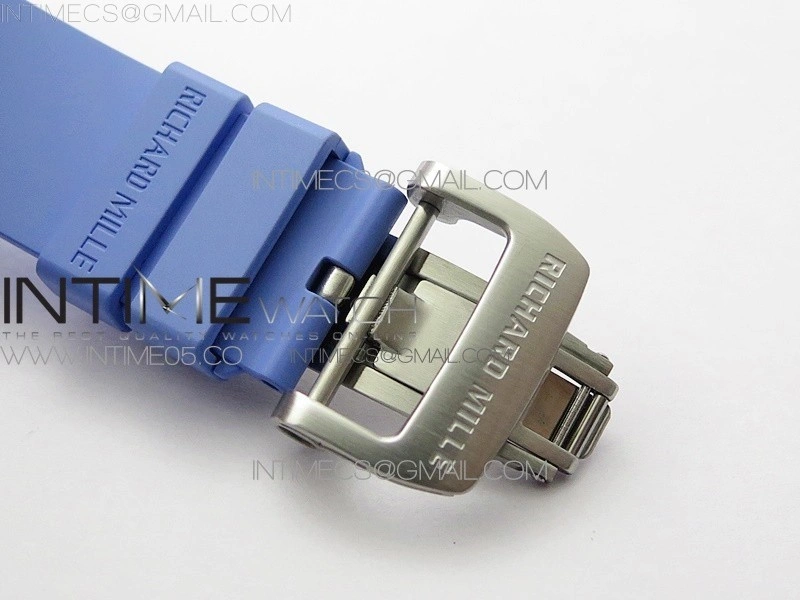 RM055 White Ceramic KVF Best Edition Skeleton Dial on Blue Rubber Strap MIYOTA8215 V3