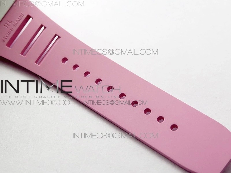 RM055 White Ceramic KVF Best Edition Skeleton Dial on Pink Rubber Strap MIYOTA8215 V3