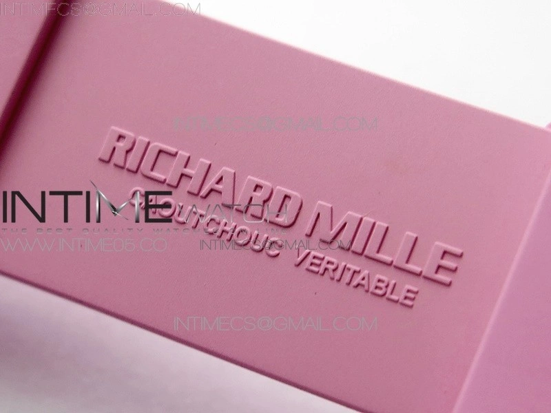 RM055 White Ceramic KVF Best Edition Skeleton Dial on Pink Rubber Strap MIYOTA8215 V3