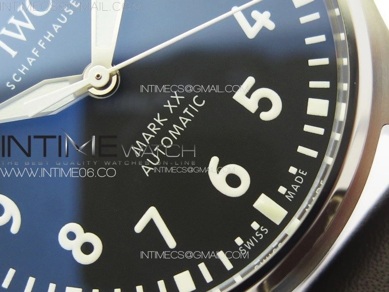 Mark XX IW328201 SS M+F 1:1 Best Edition Black Dial on Brown Leather Strap MIYOTA 9015