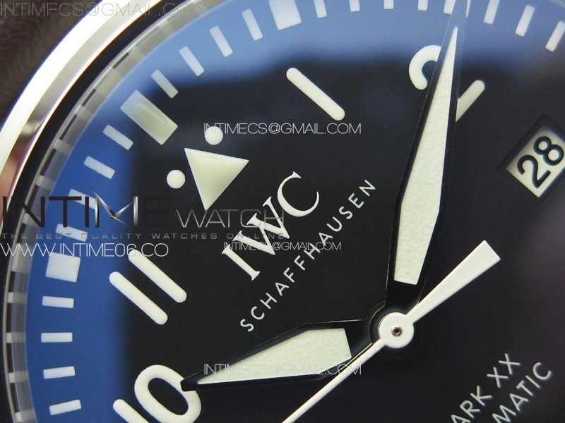 Mark XX IW328201 SS M+F 1:1 Best Edition Black Dial on Brown Leather Strap MIYOTA 9015