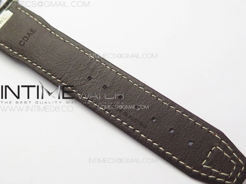 Mark XX IW328201 SS M+F 1:1 Best Edition Black Dial on Brown Leather Strap MIYOTA 9015