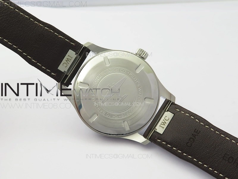 Mark XX IW328201 SS M+F 1:1 Best Edition Black Dial on Brown Leather Strap MIYOTA 9015