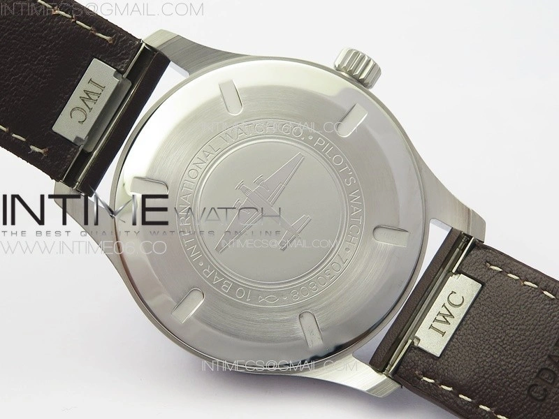 Mark XX IW328201 SS M+F 1:1 Best Edition Black Dial on Brown Leather Strap MIYOTA 9015
