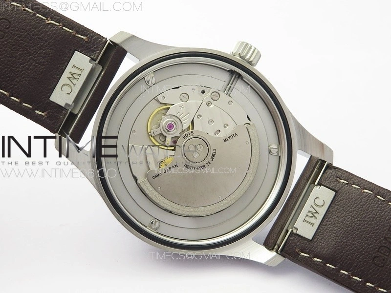 Mark XX IW328201 SS M+F 1:1 Best Edition Black Dial on Brown Leather Strap MIYOTA 9015
