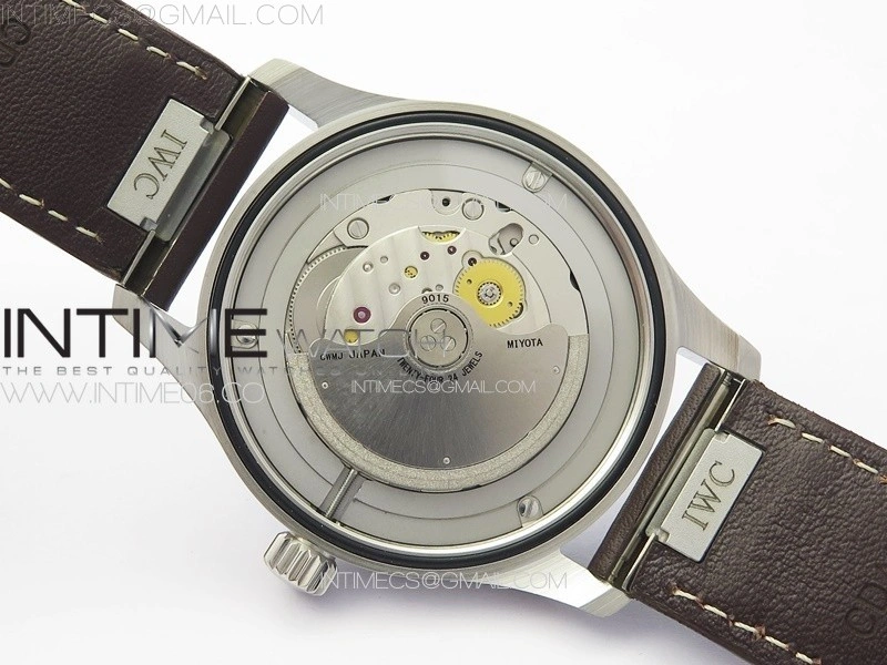 Mark XX IW328201 SS M+F 1:1 Best Edition Black Dial on Brown Leather Strap MIYOTA 9015