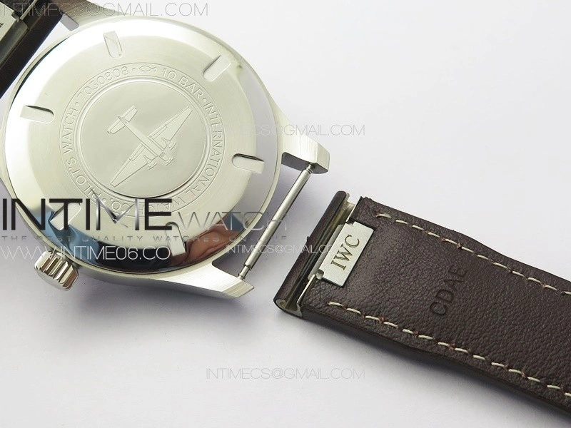 Mark XX IW328201 SS M+F 1:1 Best Edition Black Dial on Brown Leather Strap MIYOTA 9015