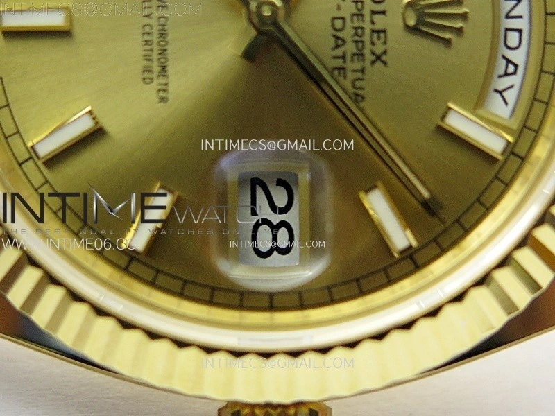Day Date 228238 40mm 904L YG 1:1 AR+F Best Edition Gold Dial Sticks Markers on YG President Bracelet SA3255