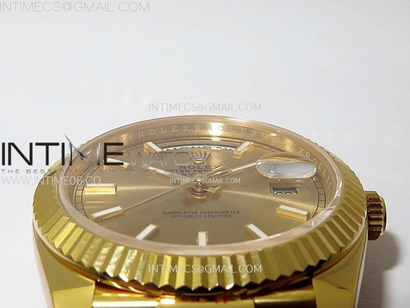 Day Date 228238 40mm 904L YG 1:1 AR+F Best Edition Gold Dial Sticks Markers on YG President Bracelet SA3255
