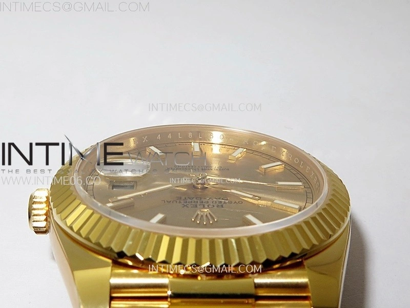 Day Date 228238 40mm 904L YG 1:1 AR+F Best Edition Gold Dial Sticks Markers on YG President Bracelet SA3255