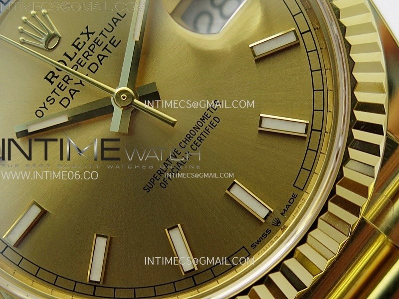 Day Date 228238 40mm 904L YG 1:1 AR+F Best Edition Gold Dial Sticks Markers on YG President Bracelet SA3255