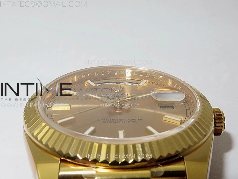 Day Date 228238 40mm 904L YG 1:1 AR+F Best Edition Gold Dial Sticks Markers on YG President Bracelet SA3255