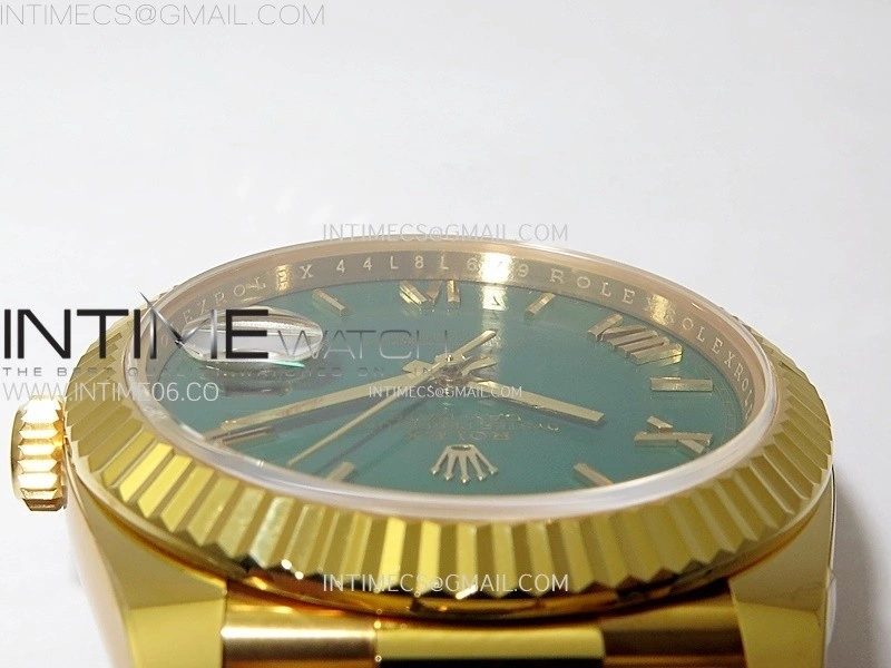 Day Date 228238 40mm 904L YG 1:1 AR+F Best Edition Green Dial Roman Markers on YG President Bracelet SA3255