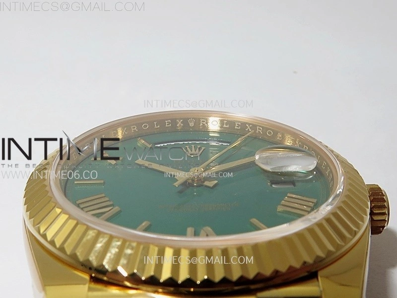 Day Date 228238 40mm 904L YG 1:1 AR+F Best Edition Green Dial Roman Markers on YG President Bracelet SA3255
