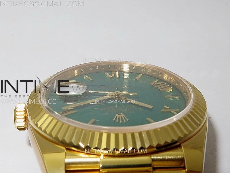 Day Date 228238 40mm 904L YG 1:1 AR+F Best Edition Green Dial Roman Markers on YG President Bracelet SA3255