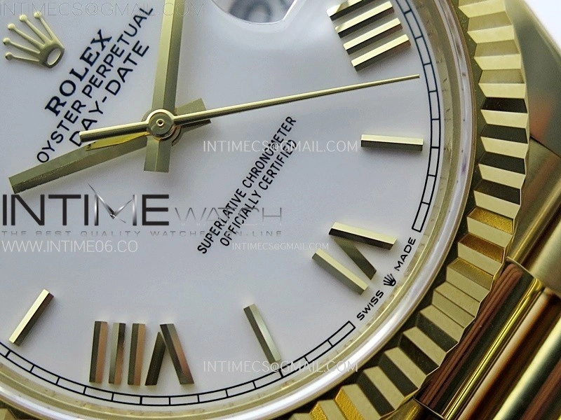 Day Date 228238 40mm 904L YG 1:1 AR+F Best Edition White Dial Roman Markers on YG President Bracelet SA3255