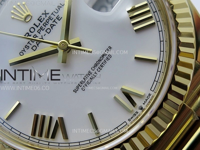Day Date 228238 40mm 904L YG 1:1 AR+F Best Edition White Dial Roman Markers on YG President Bracelet SA3255