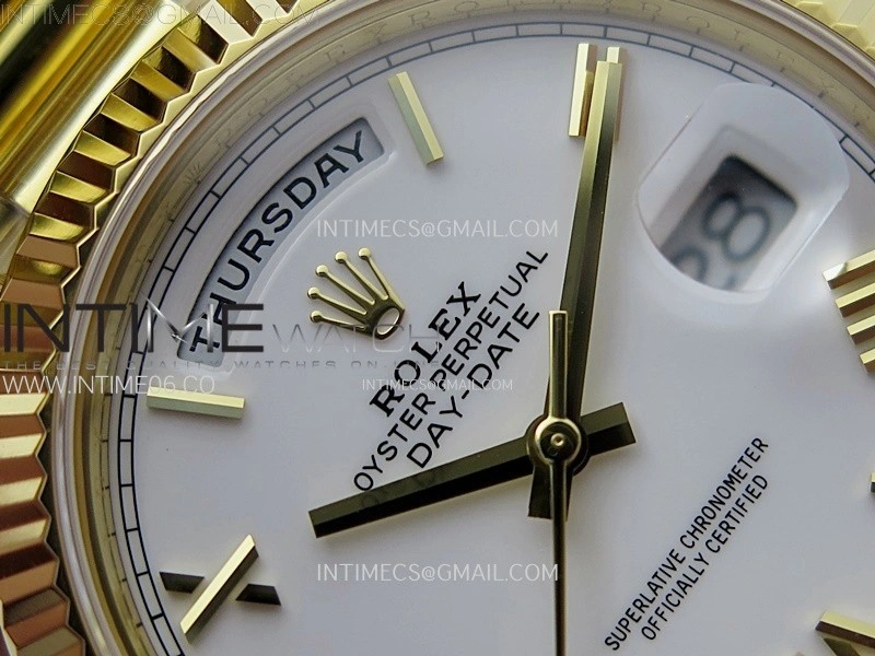 Day Date 228238 40mm 904L YG 1:1 AR+F Best Edition White Dial Roman Markers on YG President Bracelet SA3255