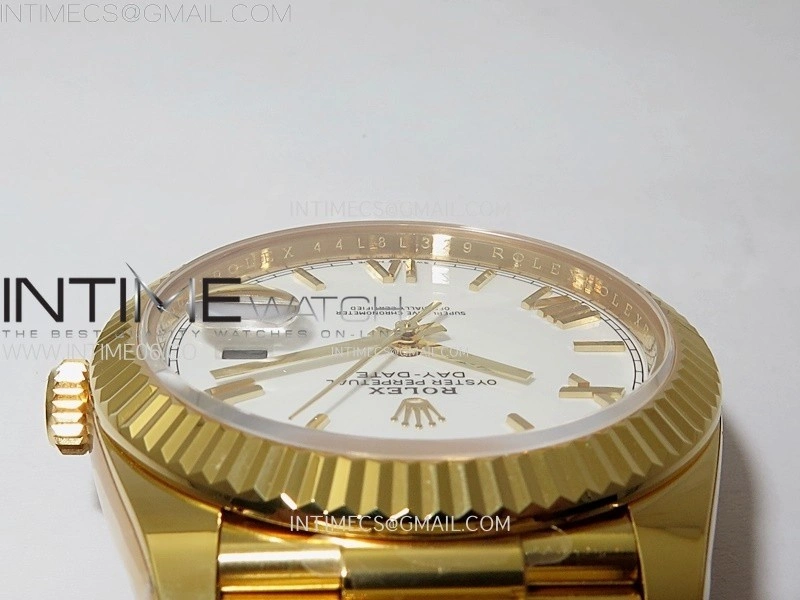 Day Date 228238 40mm 904L YG 1:1 AR+F Best Edition White Dial Roman Markers on YG President Bracelet SA3255