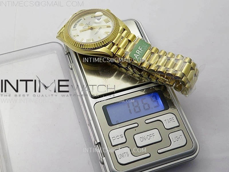 Day Date 228238 40mm 904L YG 1:1 AR+F Best Edition White Dial Roman Markers on YG President Bracelet SA3255