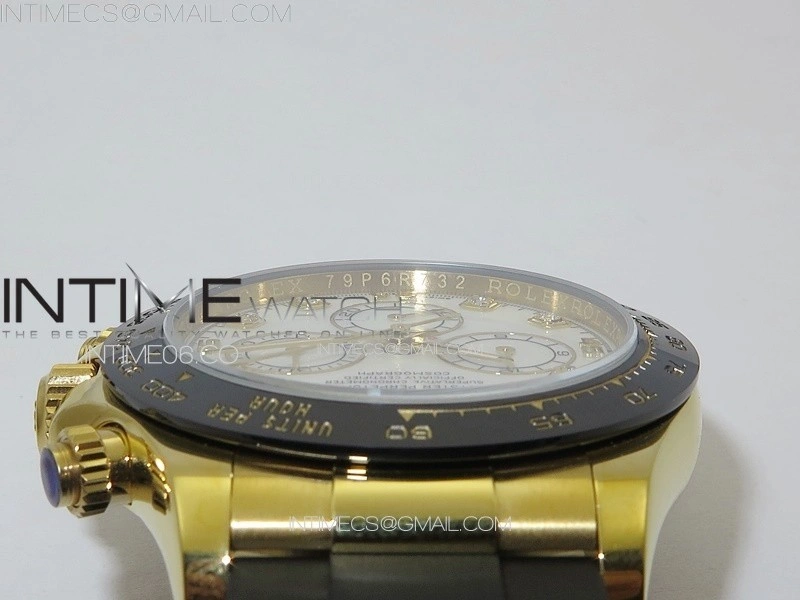 Daytona 116518LN YG APSF Best Edition White MOP Dial Crystals Markers On Rubber Strap Slim A7750
