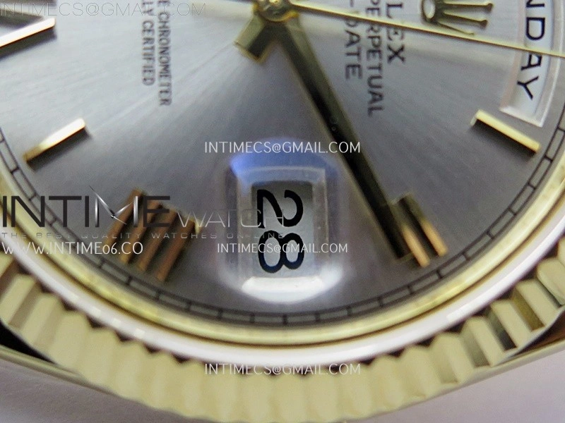 Day Date 228238 40mm YG KF 1:1 Best Edition Silver Dial Roman Markers On RG President Bracelet SA3255