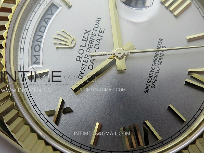 Day Date 228238 40mm YG KF 1:1 Best Edition Silver Dial Roman Markers On RG President Bracelet SA3255