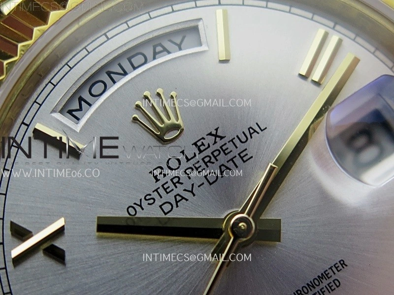 Day Date 228238 40mm YG KF 1:1 Best Edition Silver Dial Roman Markers On RG President Bracelet SA3255
