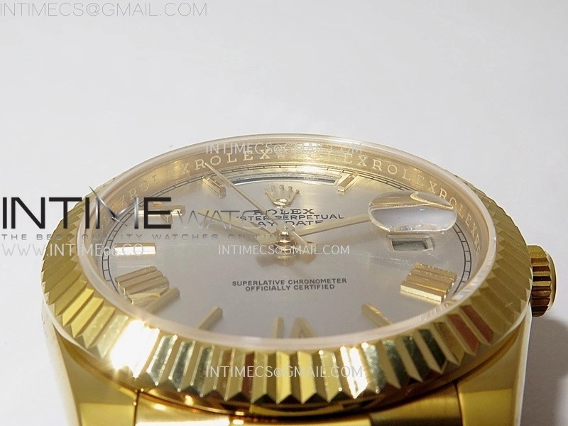 Day Date 228238 40mm YG KF 1:1 Best Edition Silver Dial Roman Markers On RG President Bracelet SA3255