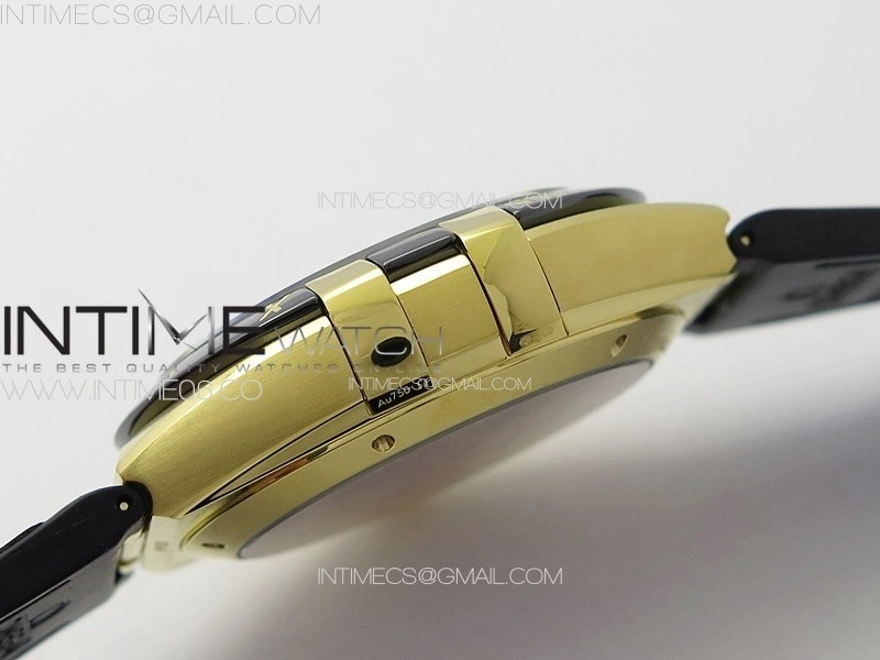 Constellation 41mm YG Black Ceramic Bezel VSF 1:1 Best Edition Black Dial on Black Gummy Strap A8900