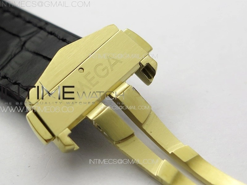 Constellation 41mm YG Black Ceramic Bezel VSF 1:1 Best Edition Black Dial on Black Gummy Strap A8900