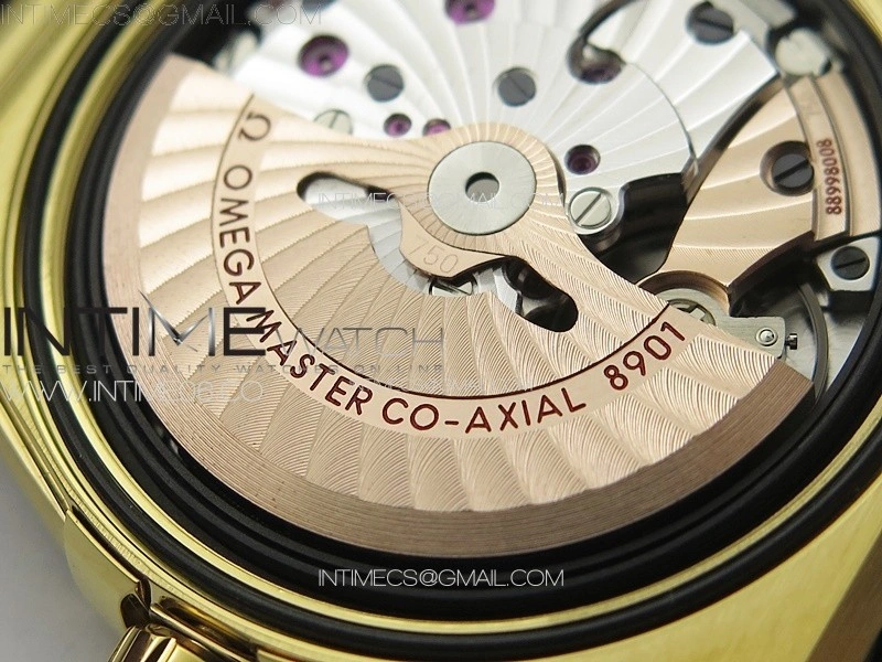 Constellation 41mm YG Black Ceramic Bezel VSF 1:1 Best Edition Black Dial on Black Gummy Strap A8900