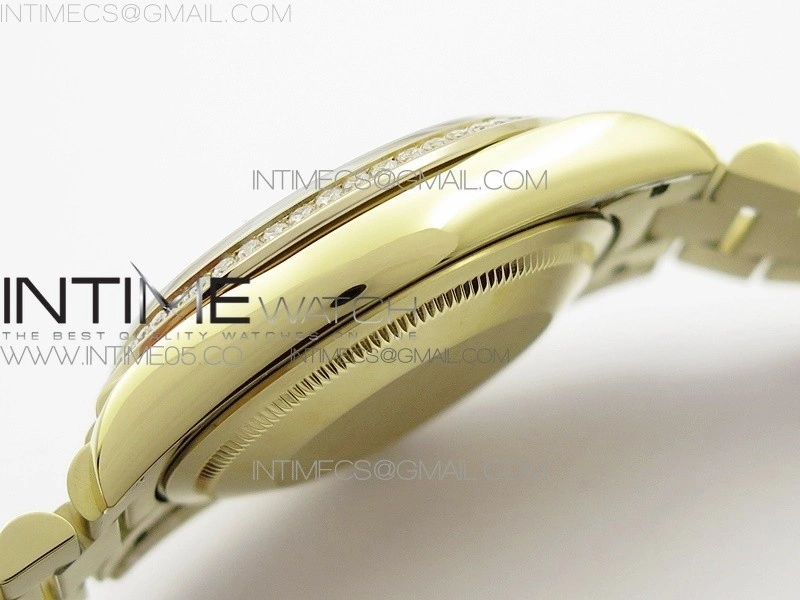 Day-Date 36 128235 YG Crystal BP Best Edition YG Crystal Marker Dial on YG President Bracelet A2836
