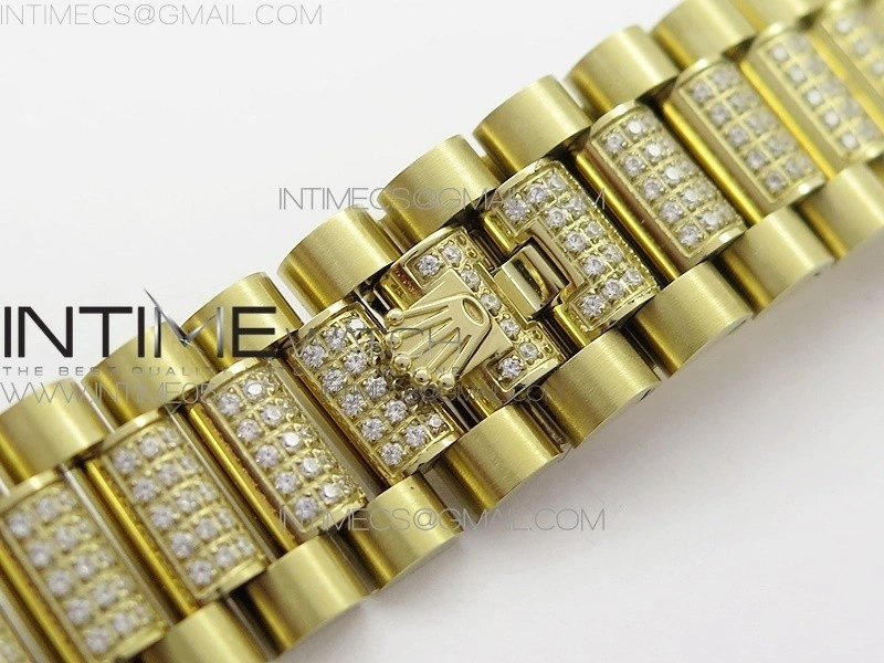 Day-Date 36 128235 YG Crystal BP Best Edition YG Crystal Marker Dial on YG President Bracelet A2836