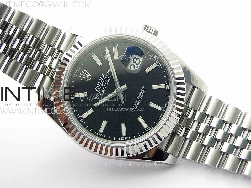 DateJust 41 126334 ZF 1:1 Best Edition 904L Steel Black Dial Stick Marker on Jubilee Bracelet A2824