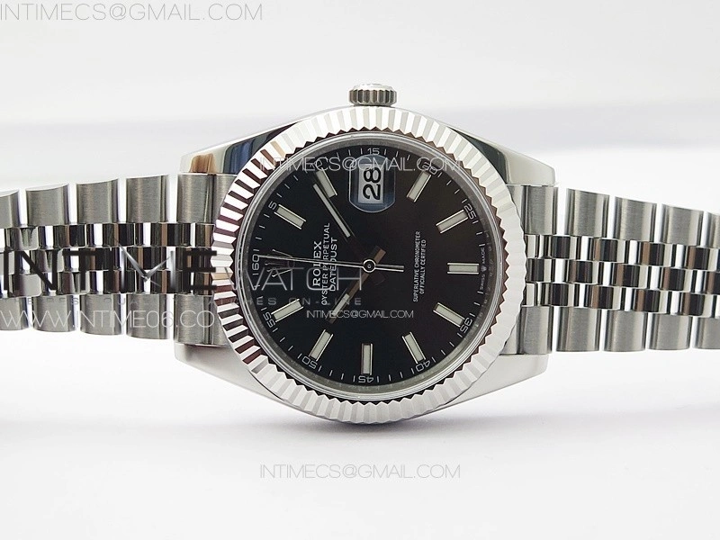 DateJust 41 126334 ZF 1:1 Best Edition 904L Steel Black Dial Stick Marker on Jubilee Bracelet A2824