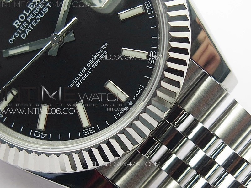 DateJust 41 126334 ZF 1:1 Best Edition 904L Steel Black Dial Stick Marker on Jubilee Bracelet A2824