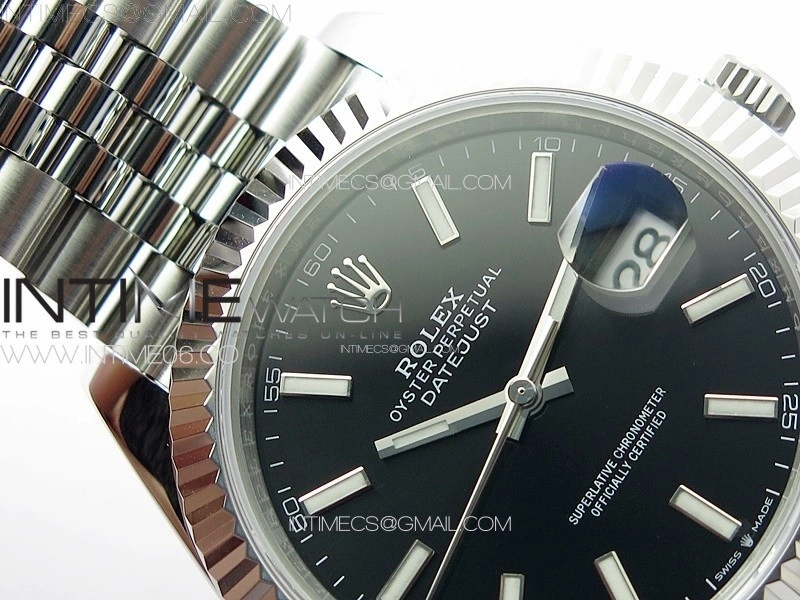DateJust 41 126334 ZF 1:1 Best Edition 904L Steel Black Dial Stick Marker on Jubilee Bracelet A2824