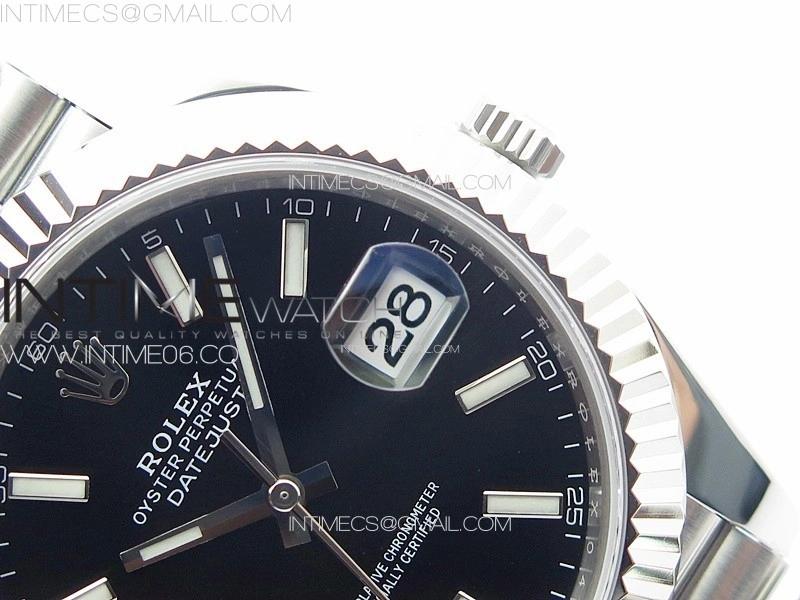 DateJust 41 126334 ZF 1:1 Best Edition 904L Steel Black Dial Stick Marker on Jubilee Bracelet A2824