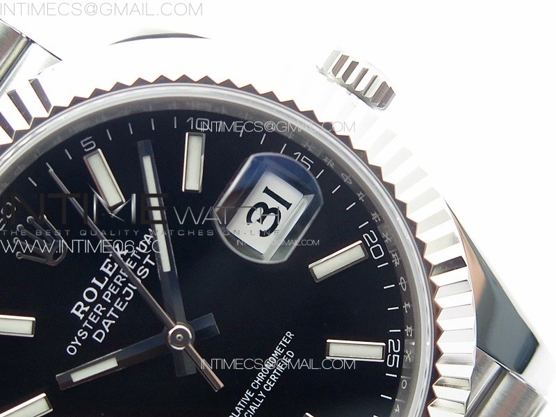 DateJust 41 126334 ZF 1:1 Best Edition 904L Steel Black Dial Stick Marker on Jubilee Bracelet A2824