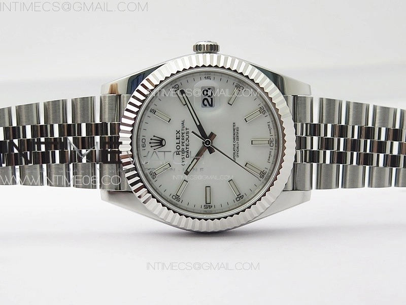 DateJust 41 126334 ZF 1:1 Best Edition 904L Steel White Dial Stick Marker on Jubilee Bracelet A2824