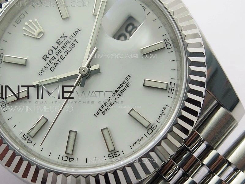 DateJust 41 126334 ZF 1:1 Best Edition 904L Steel White Dial Stick Marker on Jubilee Bracelet A2824