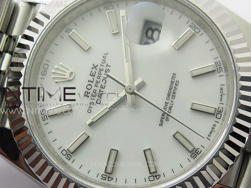 DateJust 41 126334 ZF 1:1 Best Edition 904L Steel White Dial Stick Marker on Jubilee Bracelet A2824